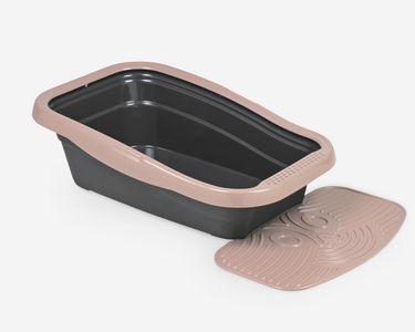 Nella Kit Cat Litter Tray with Mat - 80 x 36.5 x 18 cm/Rose